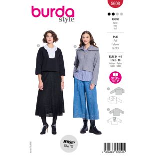 Schnittmuster - burda style - Boxy Pullover mit Kragenvarianten - 5608