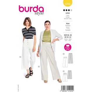 Schnittmuster - burda style - Leinenhose mit Leistentaschen & 7/8 Jeans - 5735
