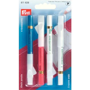 Prym - 4 Kreidestifte - 2x weiß, 1x blau, 1x pink