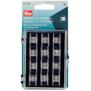 Prym - Spulendose mit 12 CB-Kunststoffspulen