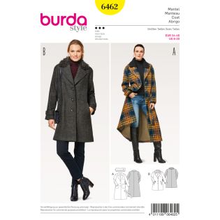 Schnittmuster - burda style - Mantel – Kurzmantel – abnehmbarer Kragen – Pelzkragen - 6462