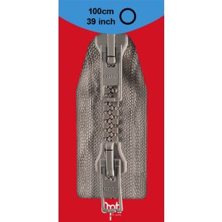 Reißverschluss Opti - P60 - 100cm - Werraschieber - Zweiwege - teilbar - hellgrau