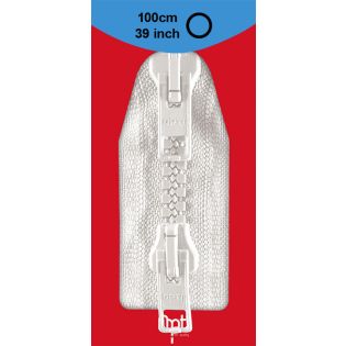 Reißverschluss Opti - P60 - 100cm - Werraschieber - Zweiwege - teilbar - weiss