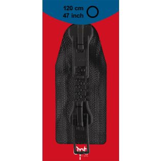 Reißverschluss Opti - P60 - 120cm - Werraschieber - Zweiwege - teilbar - schwarz