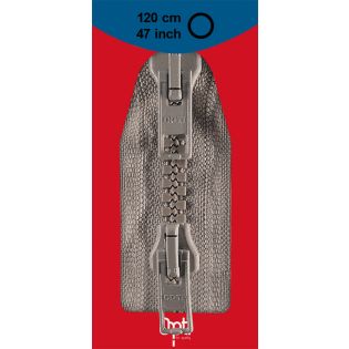 Reißverschluss Opti - P60 - 120cm - Werraschieber - Zweiwege - teilbar - hellgrau