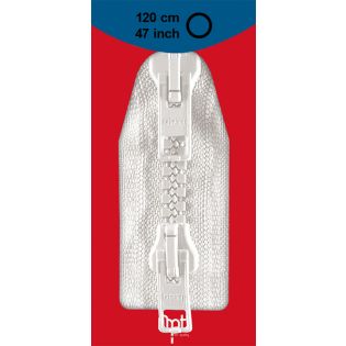 Reißverschluss Opti - P60 - 120cm - Werraschieber - Zweiwege - teilbar - weiss