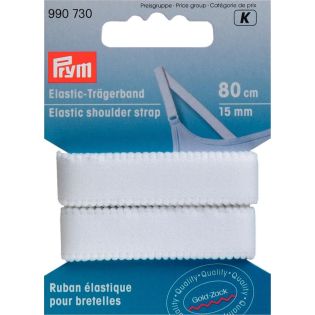Prym - Elastik-Trägerband - 15 mm - weiß - 80 cm