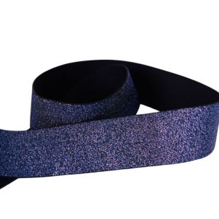 Gummiband - 40 mm - dunkelblau - glitzer