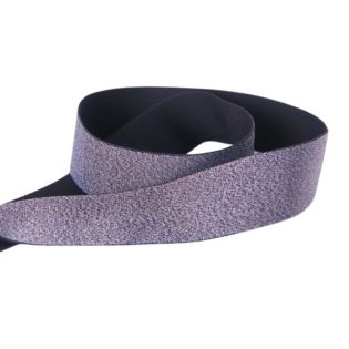 Gummiband - 40 mm - mittelgrau - glitzer