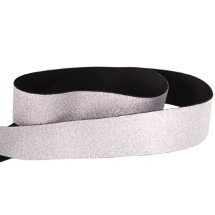 Gummiband - 40 mm - silber - glitzer