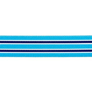 Ripsband - 25 mm - Streifen - türkis-navy