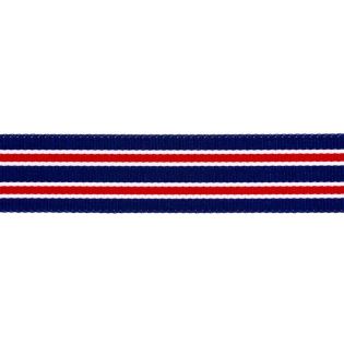 Ripsband - 25 mm - Streifen - navy-rot