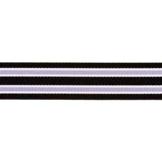 Ripsband - 25 mm - Streifen - schwarz-grau
