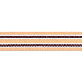 Ripsband - 25 mm - Streifen - beige-braun