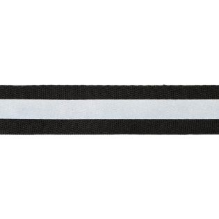 Reflexband zum Aufnähen - gestreift - 25mm - schwarz