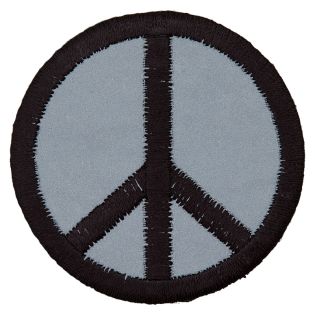 Applikation - Peace - grau, schwarz