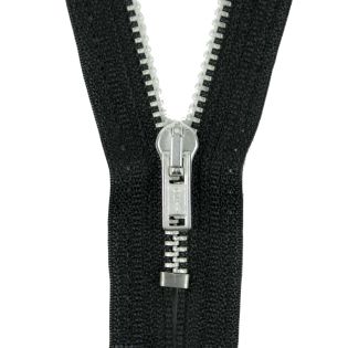 Reißverschluss Opti - M40-silber - 20cm - Werraschieber - nicht teilbar - schwarz
