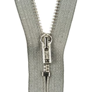 Reißverschluss Opti - M40-silber - 16cm - Werraschieber - nicht teilbar - grau