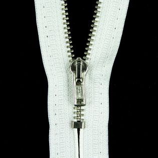 Reißverschluss Opti - M40-silber - 16cm - Werraschieber - nicht teilbar - weiß
