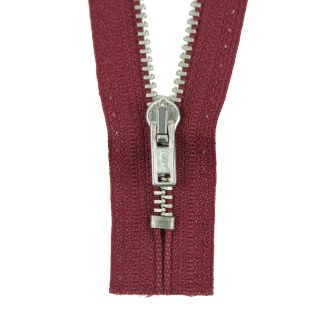 Reißverschluss Opti - M40-silber - 12cm - Werraschieber - nicht teilbar - bordeaux