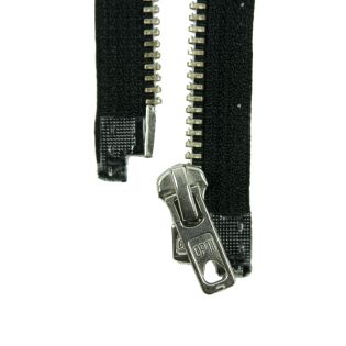 Reißverschluss Opti - M60-silber - 30cm - Werraschieber - teilbar - schwarz