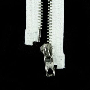 Reißverschluss Opti - M60-silber - 75cm - Werraschieber - teilbar - weiß