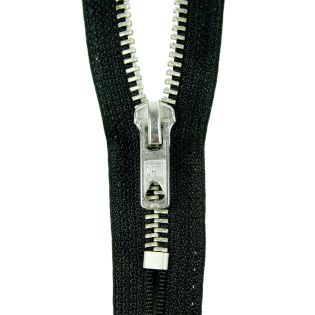 Reißverschluss Opti - M60-silber - 12cm - Werraschieber - nicht teilbar - schwarz
