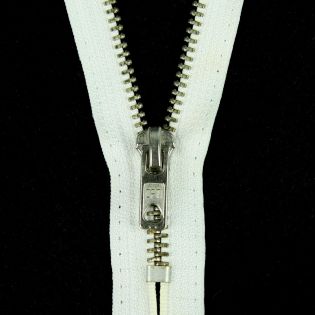 Reißverschluss Opti - M60-silber - 12cm - Werraschieber - nicht teilbar - weiß