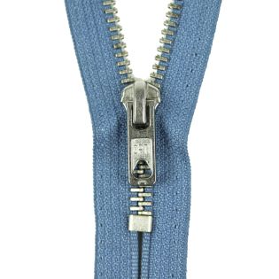 Reißverschluss Opti - M60-silber - 18cm - Werraschieber - nicht teilbar - himmelblau