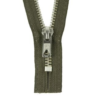 Reißverschluss Opti - M60-silber - 16cm - Werraschieber - nicht teilbar - sumpf