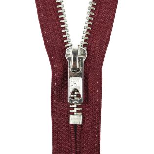 Reißverschluss Opti - M60-silber - 20cm - Werraschieber - nicht teilbar - bordeaux