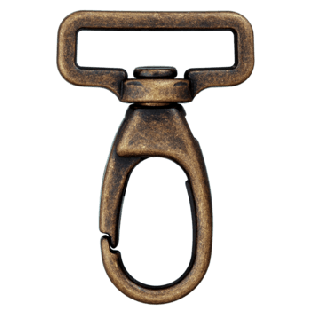 Karabinerhaken - 40 mm - Metall - brüniert