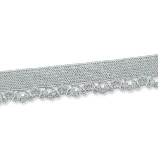 Spitzenborte - elastisch - 10 mm - silbergrau