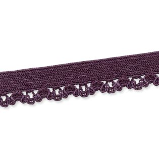 Spitzenborte - elastisch - 10 mm - aubergine