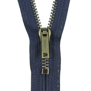 Reißverschluss Opti - M60-antik-gold - 20cm - Werraschieber - nicht teilbar - navy