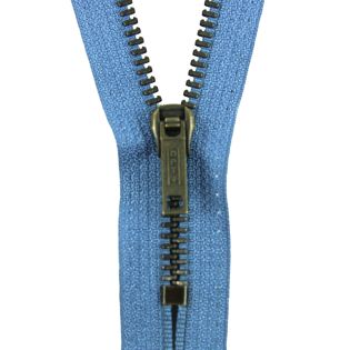 Reißverschluss Opti - M60-antik-gold - 22cm - Werraschieber - nicht teilbar - himmelblau