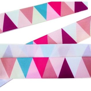 Webband - Dreiecke - 25mm - pink