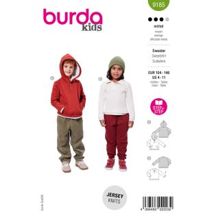 Schnittmuster - burda kids - Langarm Sweater & Hoodie - 9185