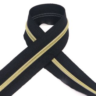 AY - Spiral - Reißverschluss - Metallic - 5 mm - Meterware - schwarz/gold