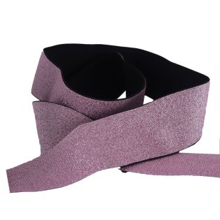 Gummiband - 40 mm - rosa - glitzer