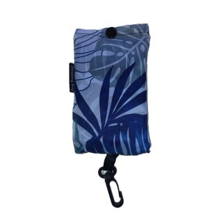 Shopping Bag - Einkaufstasche - faltbar - blaue Palmenblätter