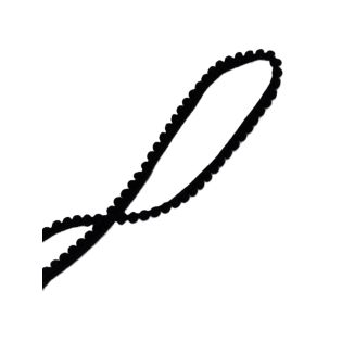 Bommelborte - klein - 10 mm - schwarz