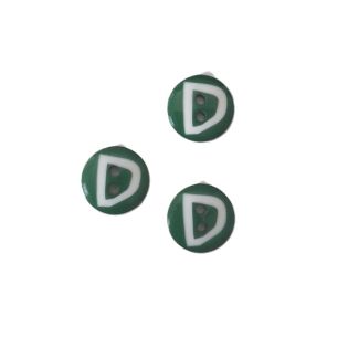 2-Loch-Knopf - 20mm - Buchstabe D - grün 