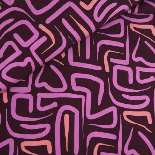 Viskose - abstrakter Sommer - pink-beere