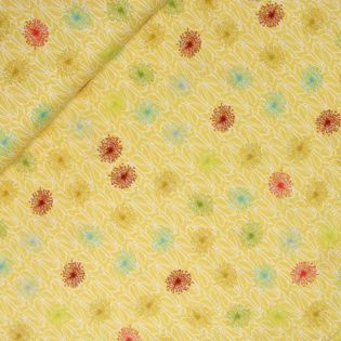 Patchwork - Baumwolle - Tulpen - Pusteblumen - gelb