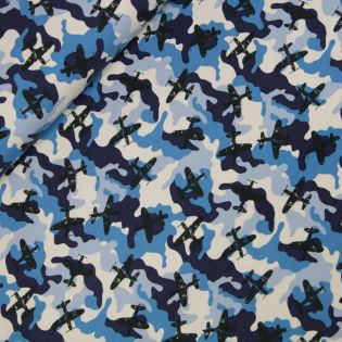French Terry - Army Airplane - blau