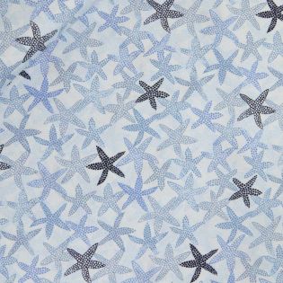 Patchwork - Baumwolle - maritim - Seesterne - blau