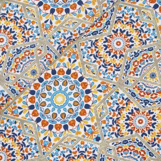 Dekostoff - Orient  Mandala - bunt