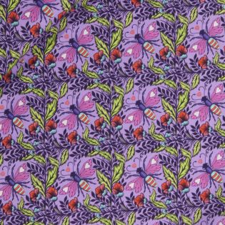 Patchwork - Baumwolle - Tula Pink - Full Moon Forrest - Shake your Honey Maker - lila