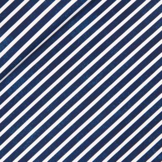 Baumwolljersey - MC - Streifen - jeansblau - weiss